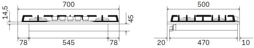 Ilve Газовая встраиваемая плита из нержавеющей стали Nostalgie Hcb70cn Santreyd - Вид №4