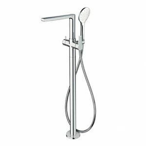 CRIDE189 Напольный смеситель для ванны, внешние части для CRICS290 с гибким шлангом LONG LIFE и ручным душем против известкового налета с 3 функциями и независимым смешиванием Cristina Rubinetterie