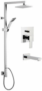 Remer Rubinetterie Настенная душевая стойка с ручным душем с верхним душем Qubika Q09 s11