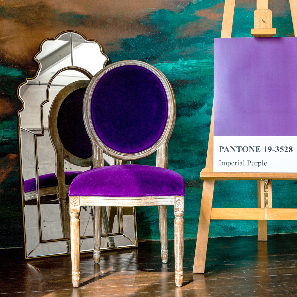 3113010 Стул «Луи / Ультрафиолет» (бархат, лесной орех) Object Desire  - Вид №3