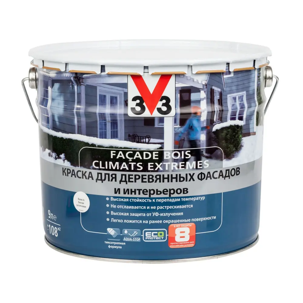 Краска для деревянных фасадов V33 база А 9 л STLM-2177359