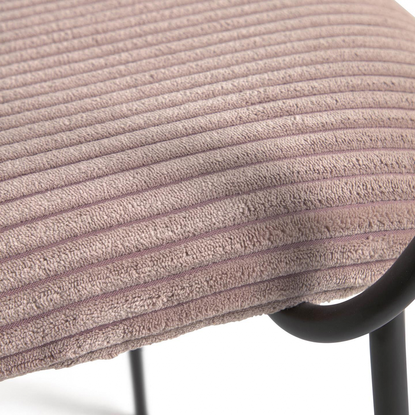 108357 Стул с розовым вельветом и черным металлом La Forma Auxtina  - Вид №2
