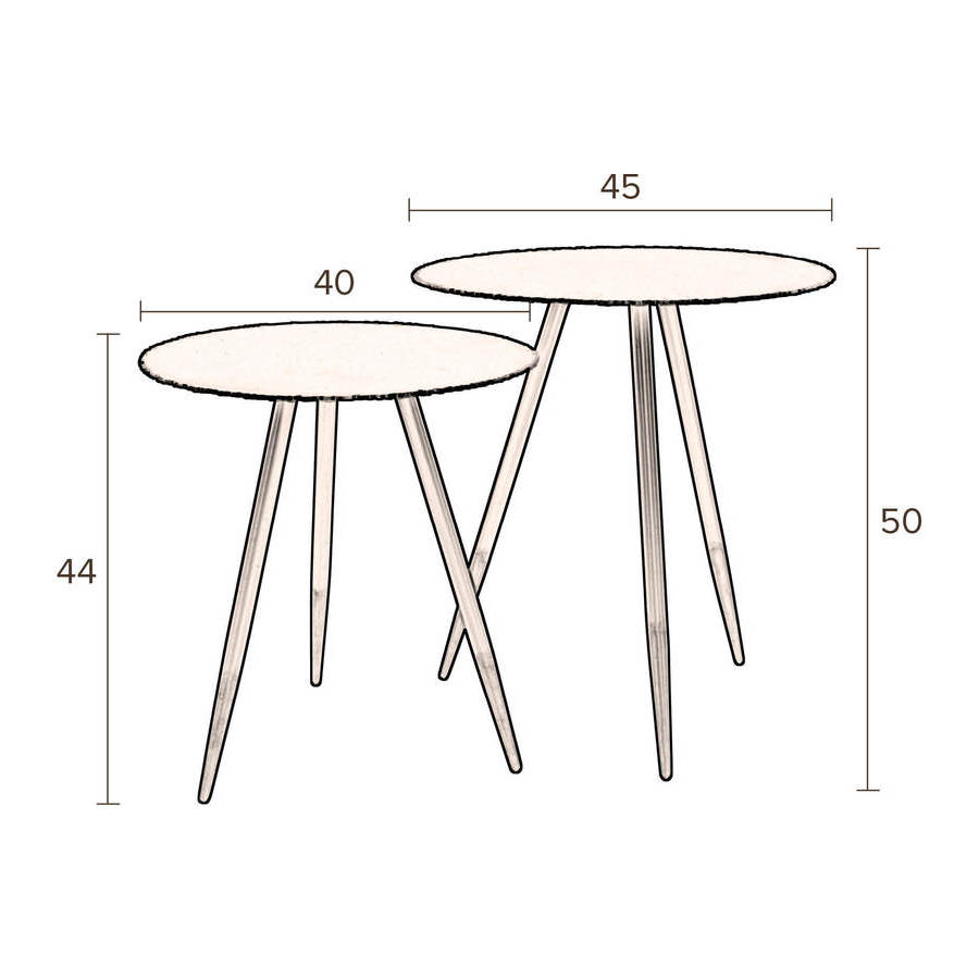 Набор столиков Stalwart, 2 шт Dutchbone 2300114 - Вид №7