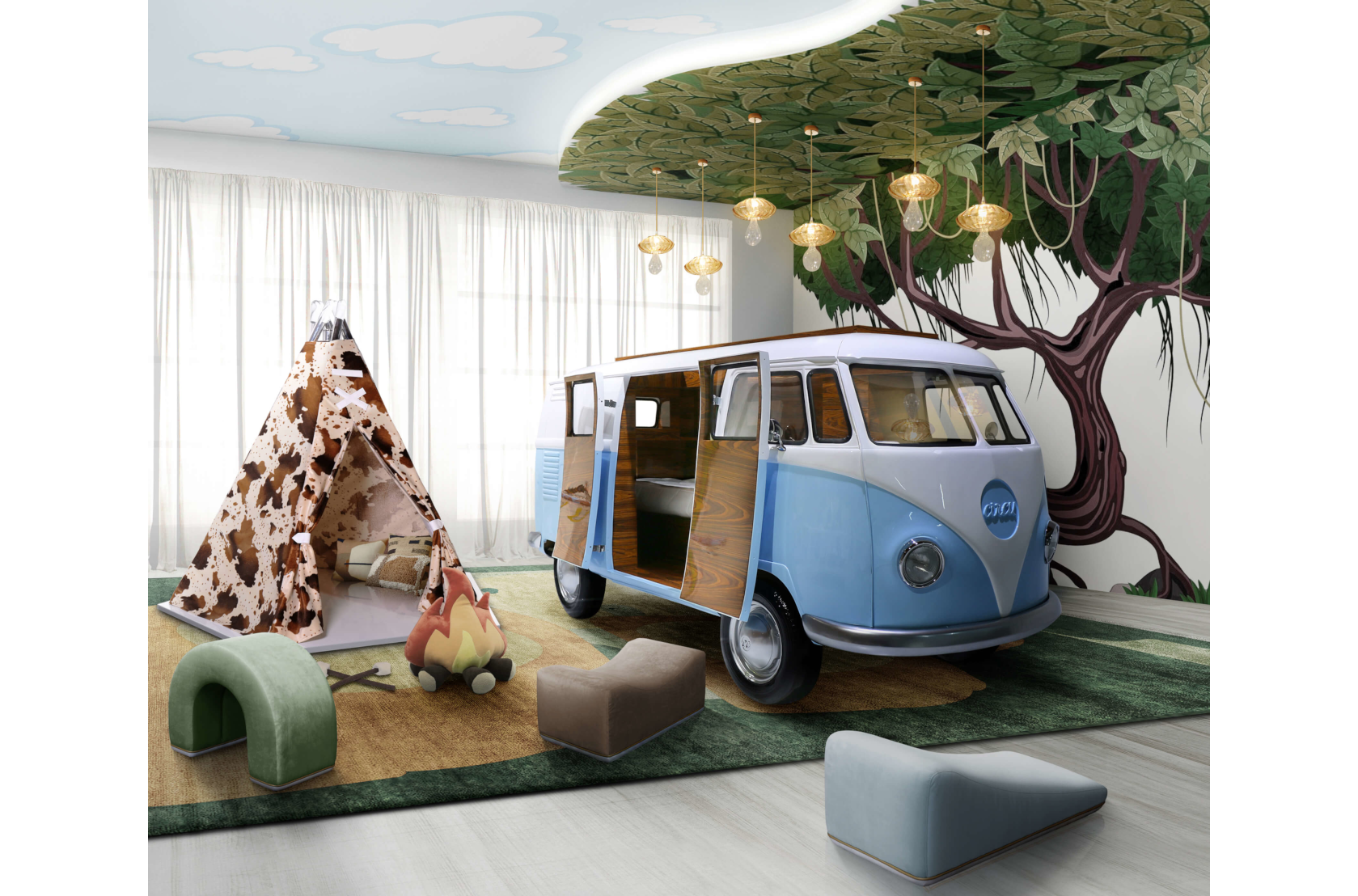 CIST61 Детская кровать машина Бан Ван Circu  - Вид №16