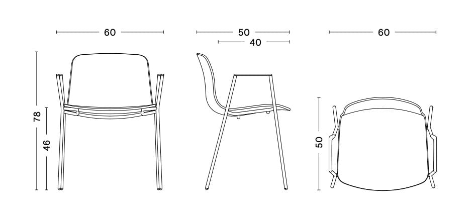 Тканевый мягкий штабелируемый стул с подлокотниками Hay About a Chair ARCH-00064495 - Вид №12
