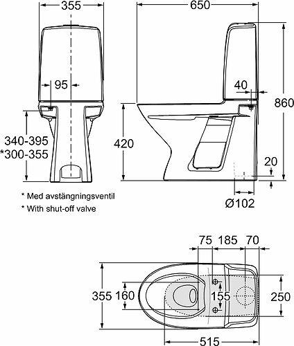 626009311050 Компакт унитаз с бачком Белый IFO  Швеция  - Вид №1
