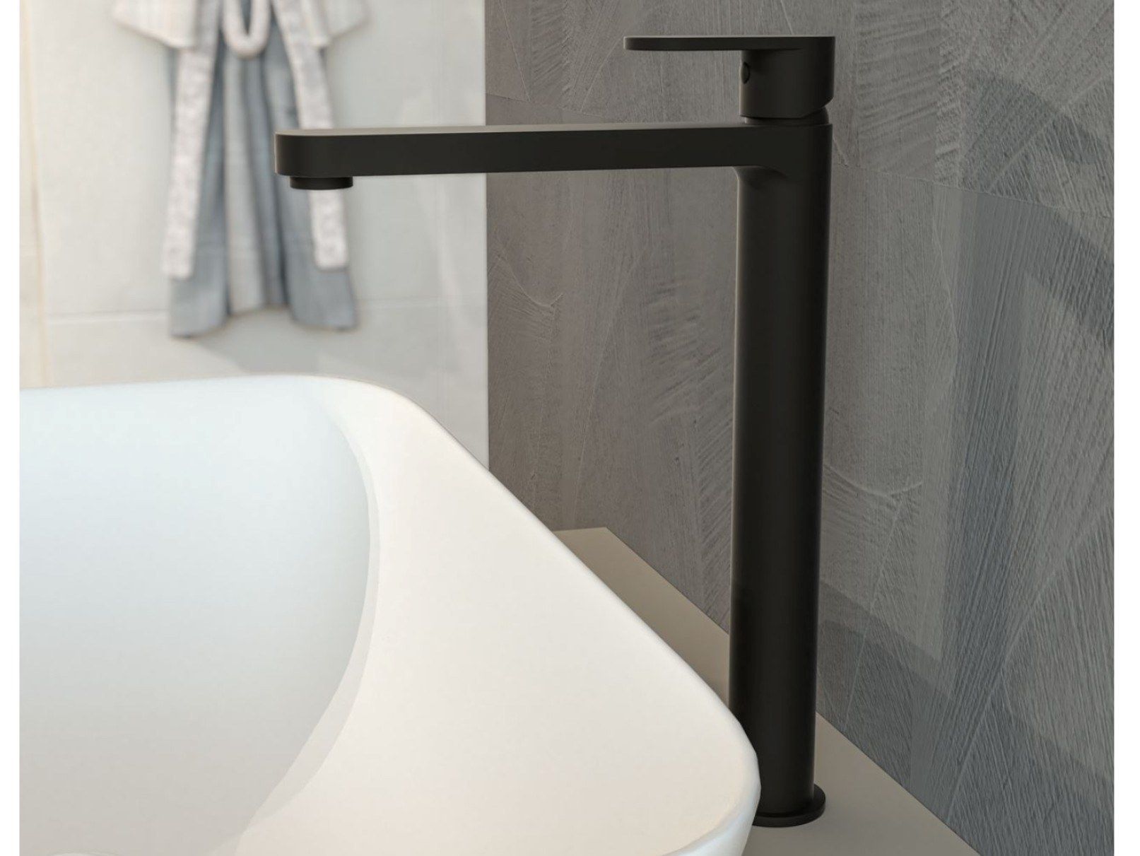 Однорычажный высокий смеситель для раковины Ercos Versilia Nero ARCH-00132342 - Вид №1