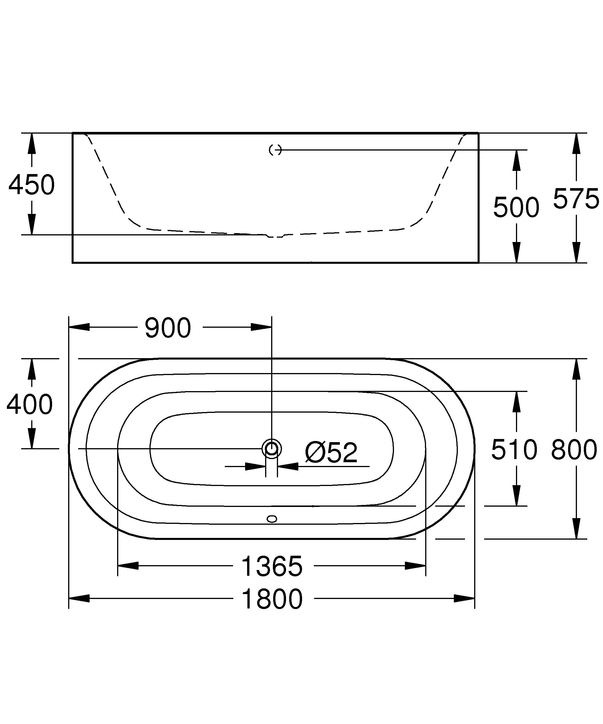 Ванна GROHE Essence, альпин-белый (39729000) - Вид №1
