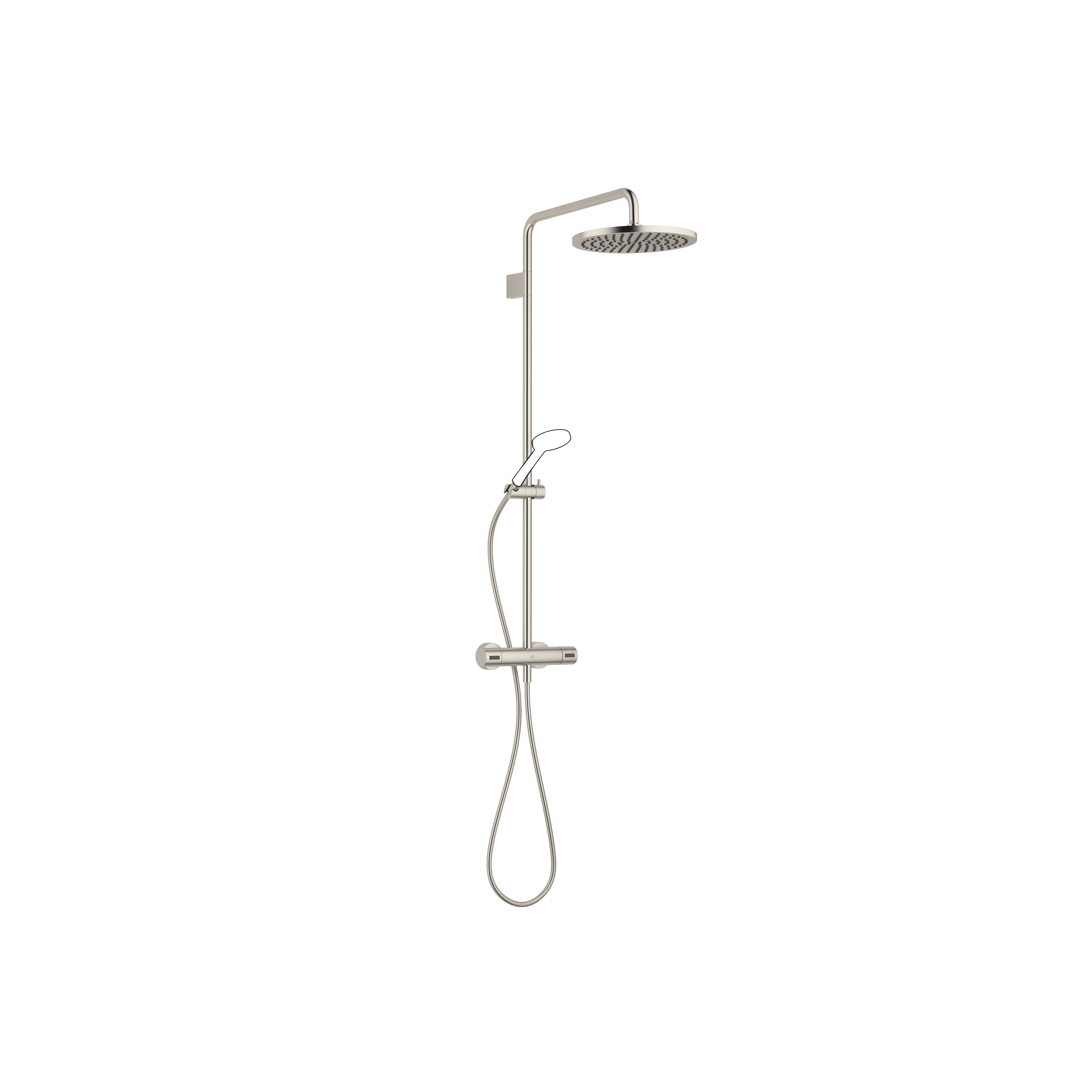 Showerpipe с термостатом для душа без ручного душа - матовая платина DornBracht 34460979-06