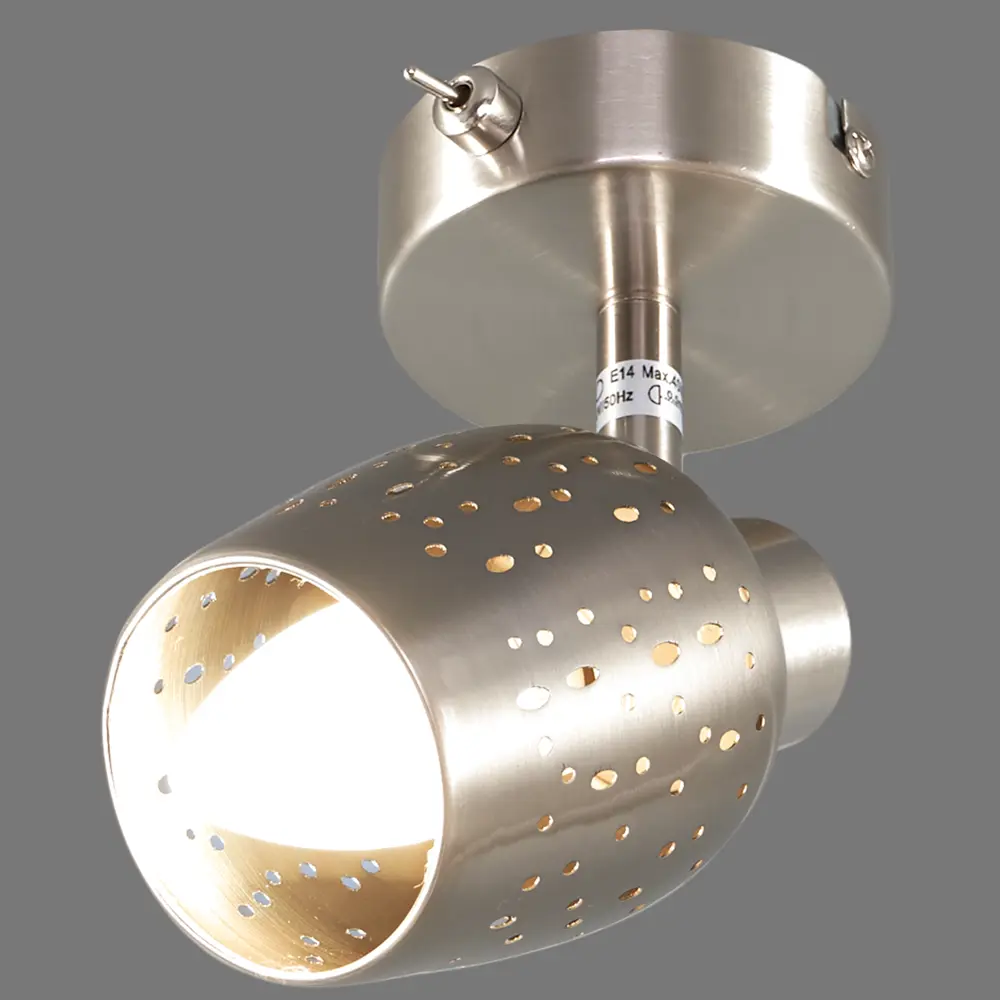 Спот поворотный Siena, 1 лампа, 2 м², цвет сатин никель Escada STLM-2045292 - Вид №2