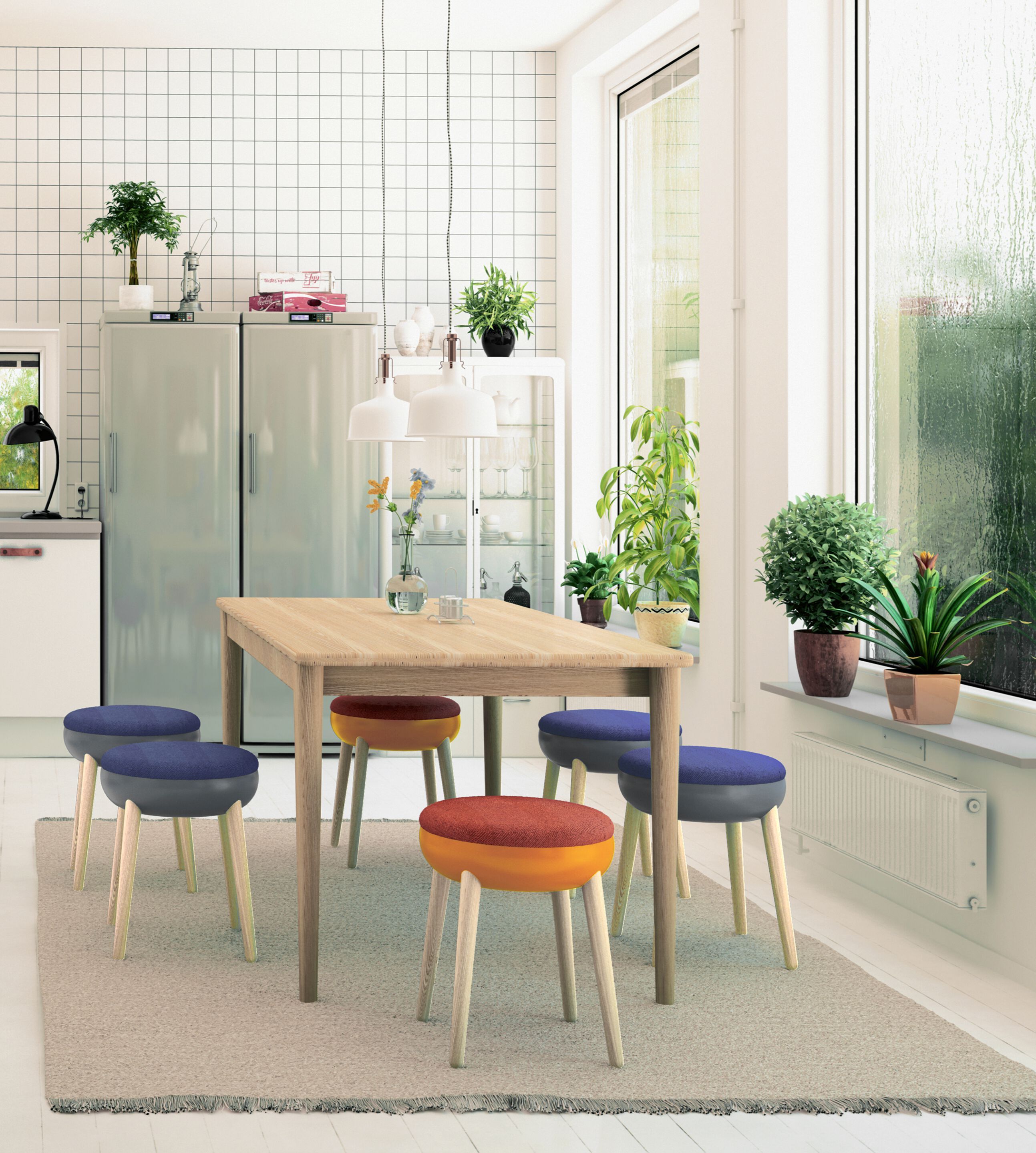 Низкий стул из дерева и ткани JOB’S Pokè ARCH-00105623 - Вид №4