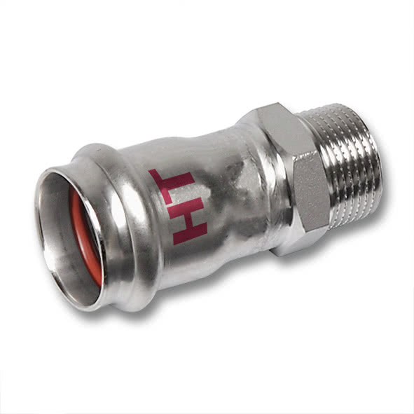 618243G351 SANHA 18243G пр.-фит. нерж., упл.фитон ниппель переходной ВПр-НР 35x1 мм  - Вид №1