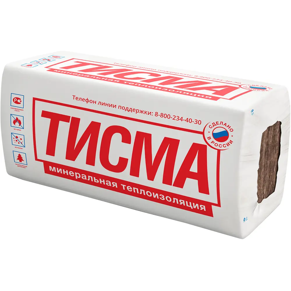 Утеплитель Тисма плита 100 мм 4,32 м² STLM-2171725