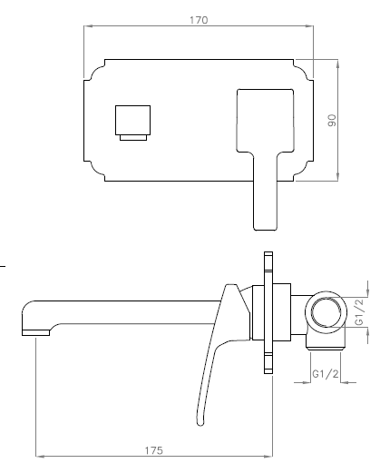 Встраиваемый смеситель на раковину Cezares LEGEND-BLS2-01 - Вид №1
