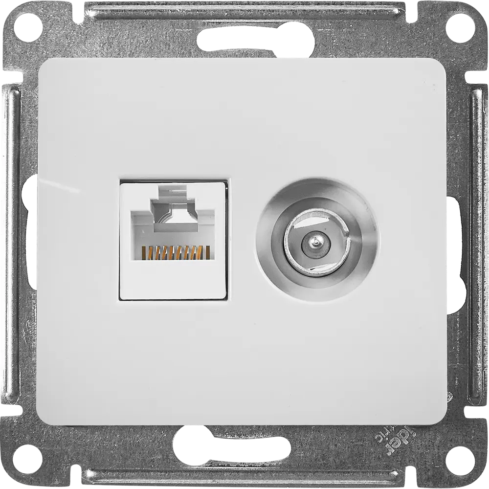 Schneider Electric Glossa — двойная компьютерная розетка RJ45 для интернета и ТВ 86710167 STLM-0070787