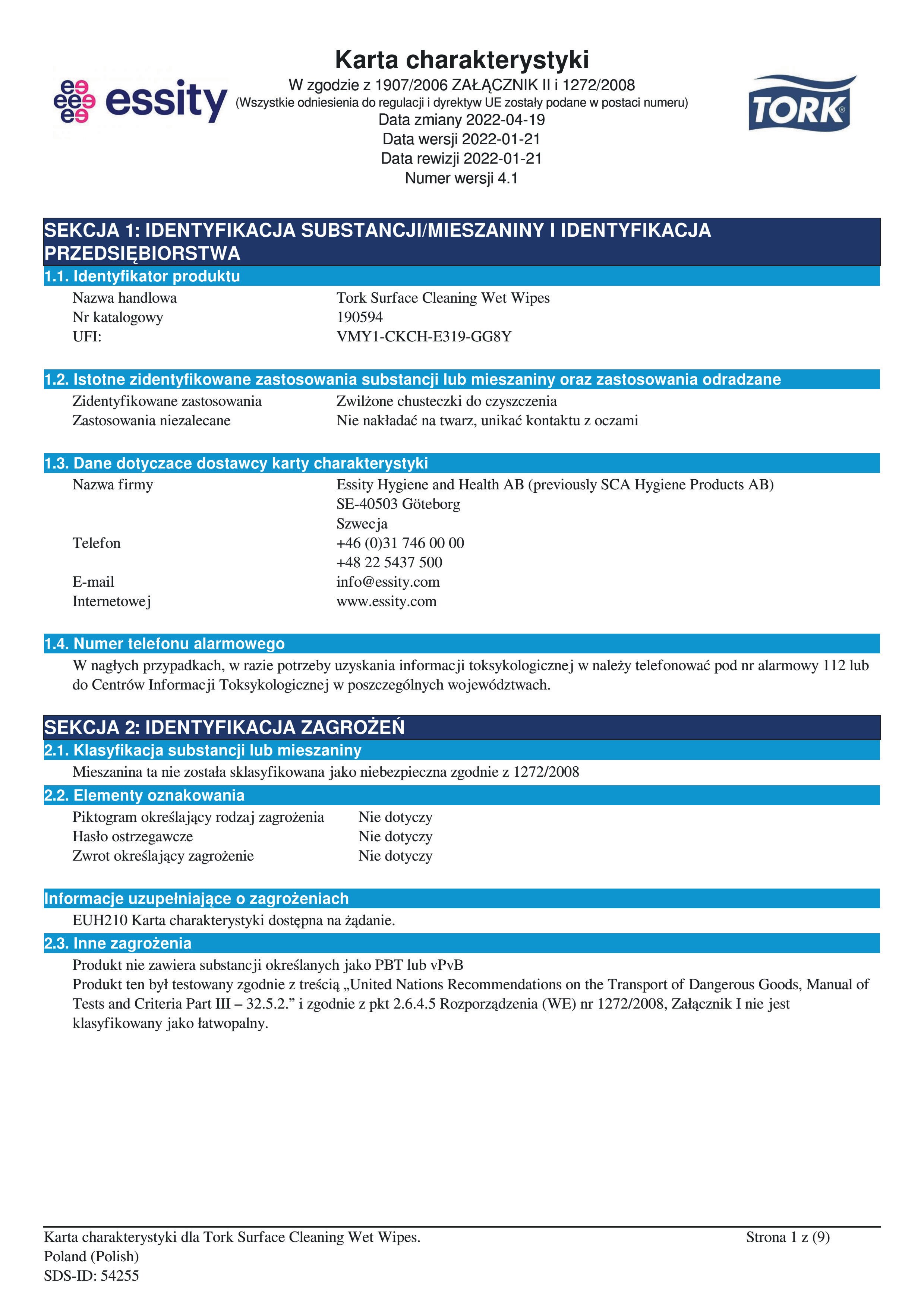 19069450 Сменный блок для нетканых салфеток, пропитанных при трудном загрязнении поверхности. Tork  - Вид №1