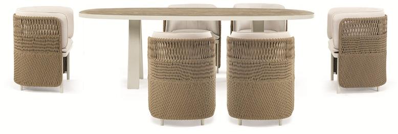 Ethimo Овальный садовый стол из тика Esedra Estooa - Вид №8