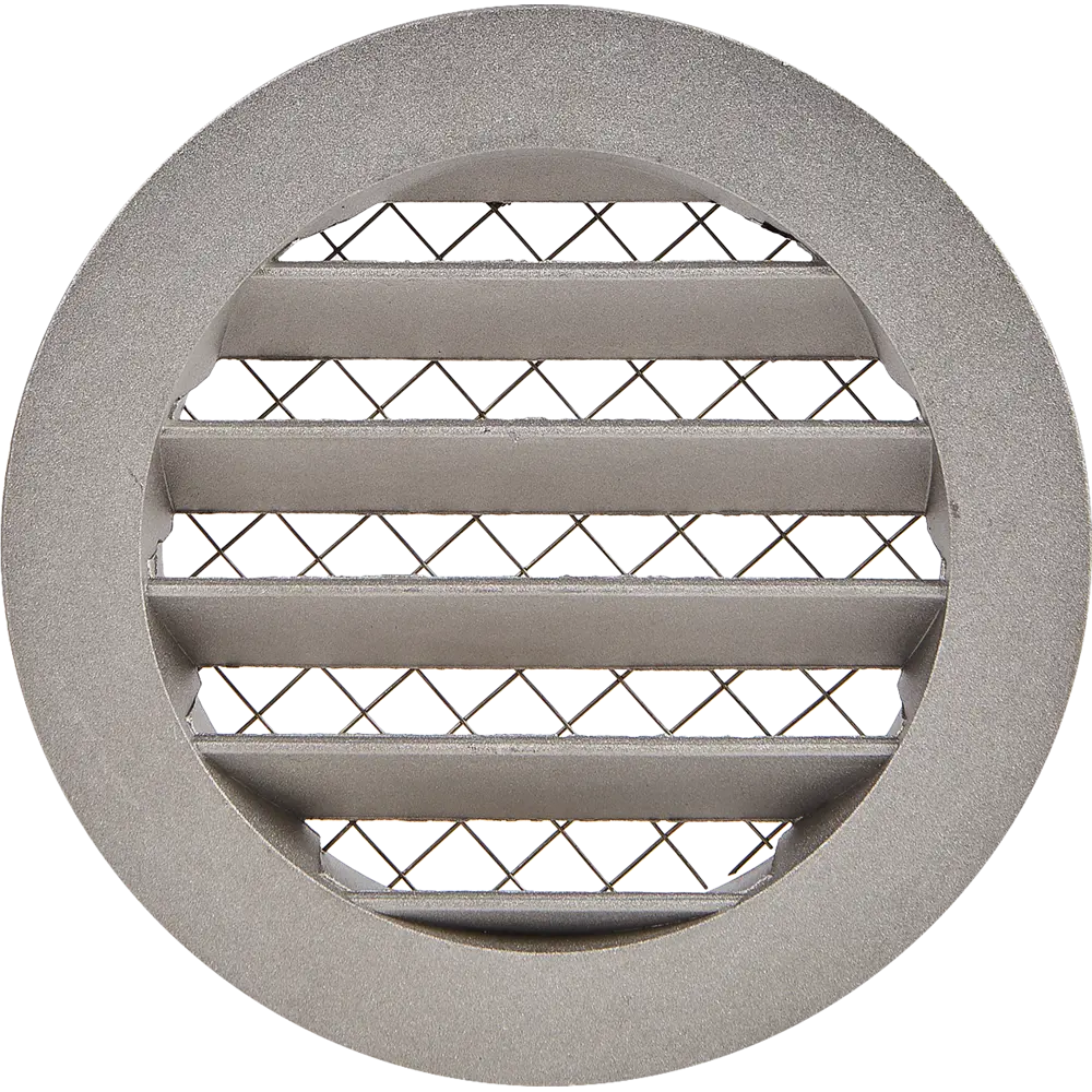 Решётка вентиляционная с сеткой Ore Alu D100 мм металл цвет нержавеющая сталь STLM-2175606 - Вид №1