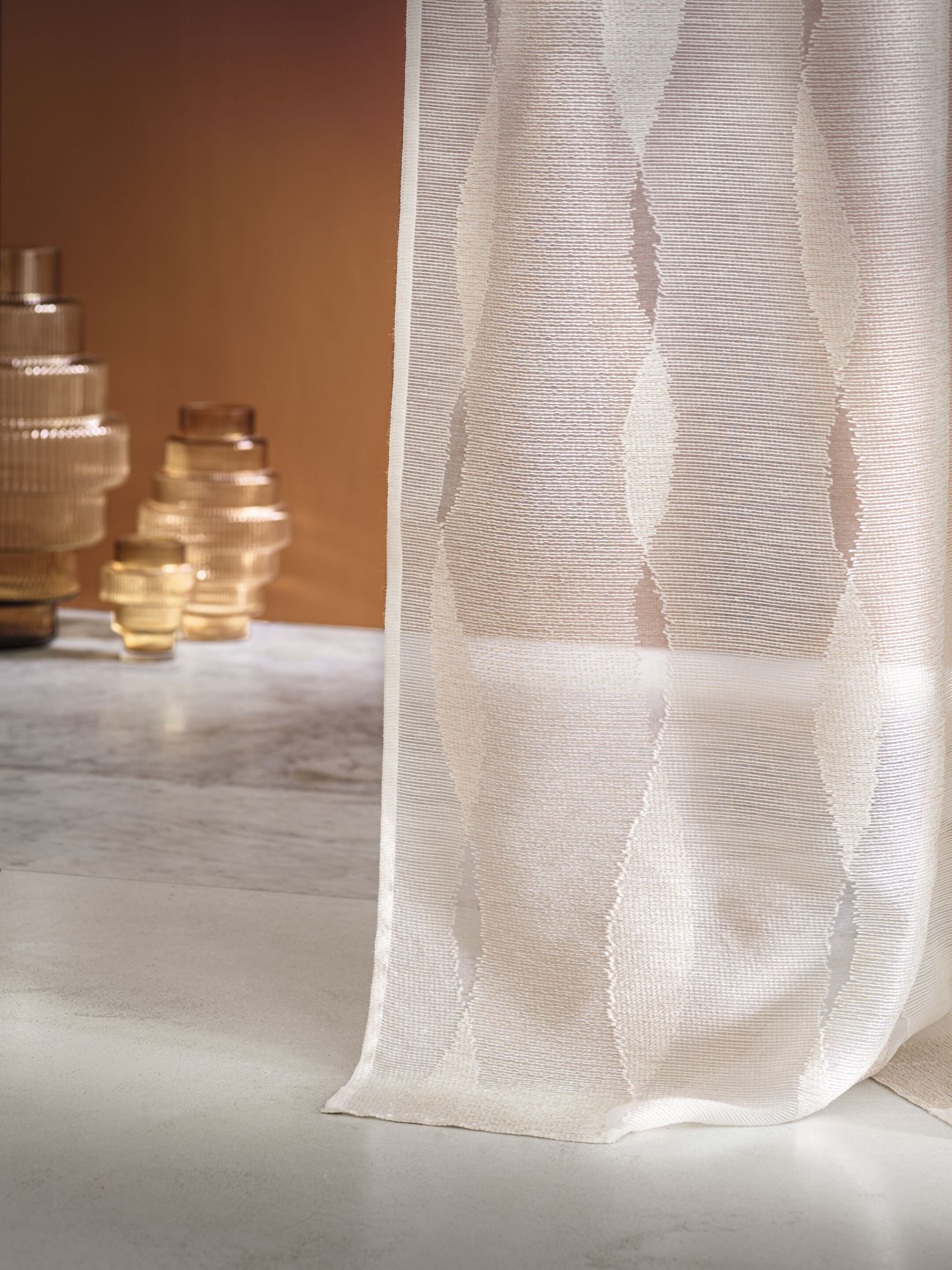 Моющаяся ткань из вуали с графическими узорами Casamance укие ARCH-00151485 - Вид №1