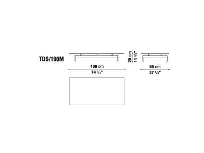 Мраморный прямоугольный низкий журнальный столик B&B Italia ARCH-00108500 - Вид №4
