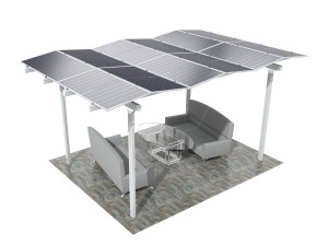 Алюминиевая фотоэлектрическая беседка с фотоэлектрическими модулями с рамкой