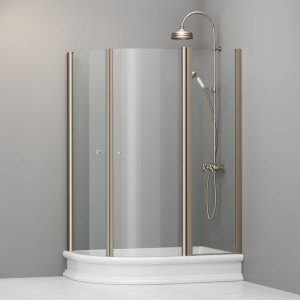 9138T3 Душевая кабина четверть круга SX для поддона 80*120 SX, цвет Бронзовый Kerasan RETRO Италия