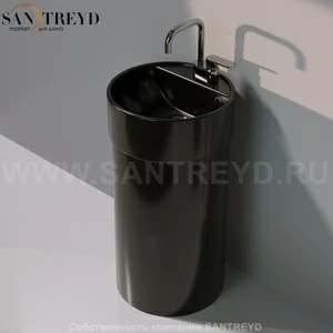 505042ACOLP9017 Напольная раковина стоящая круглая Ceramica Flaminia Twin