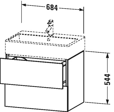 LC627605353 Тумбочка подвесная L-Cube #LC6276 684 x 459 мм Каштан темный, декор Duravit - Вид №1