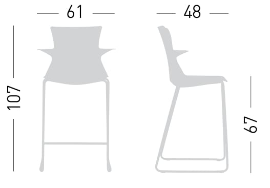 Стул для саней из инженерного пластика с подставкой для ног GABER тема ARCH-00117230 - Вид №4