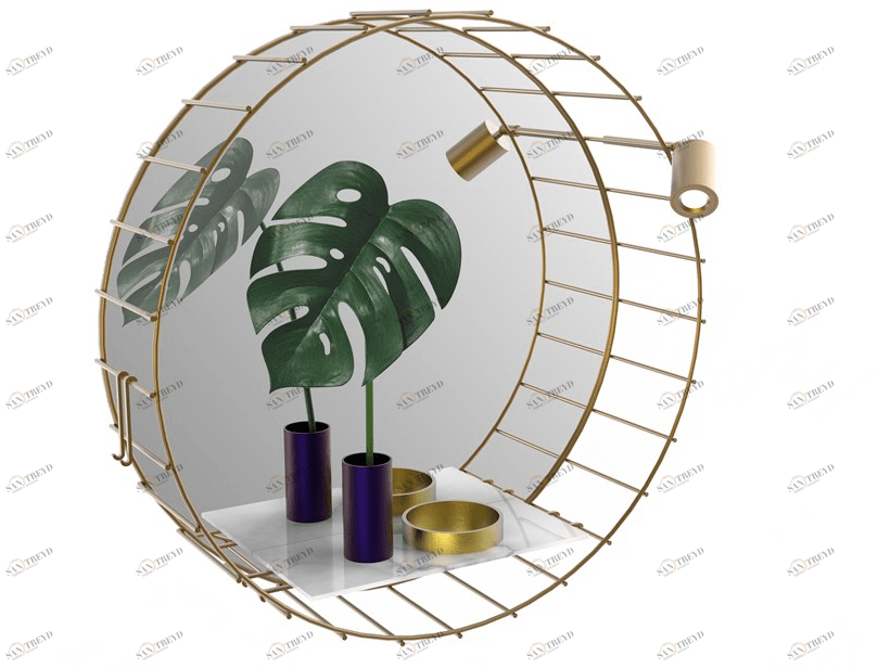 Il Bronzetto Круглое зеркало из латуни со встроенной подсветкой Cage Cag07_extra a