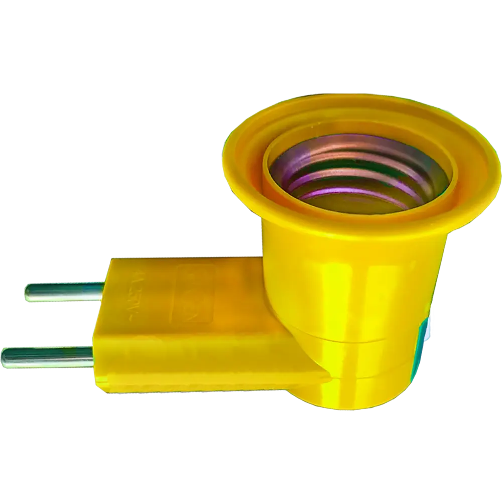 Адаптер вилка-патрон с выключателем 220 В цвет желтый Santreyd STLM-2208144