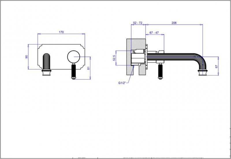 Встраиваемый смеситель на раковину Cezares OLIMP-BLSM2-02-L - Вид №1