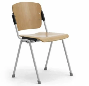 Leyform Накладной штабелируемый стул из бука и стали Cortina 66001le