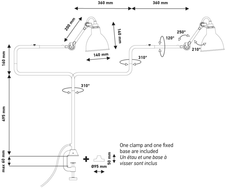 DCW éditions Регулируемая настольная лампа из стали Lampe gras sun-id-1356162 - Вид №9