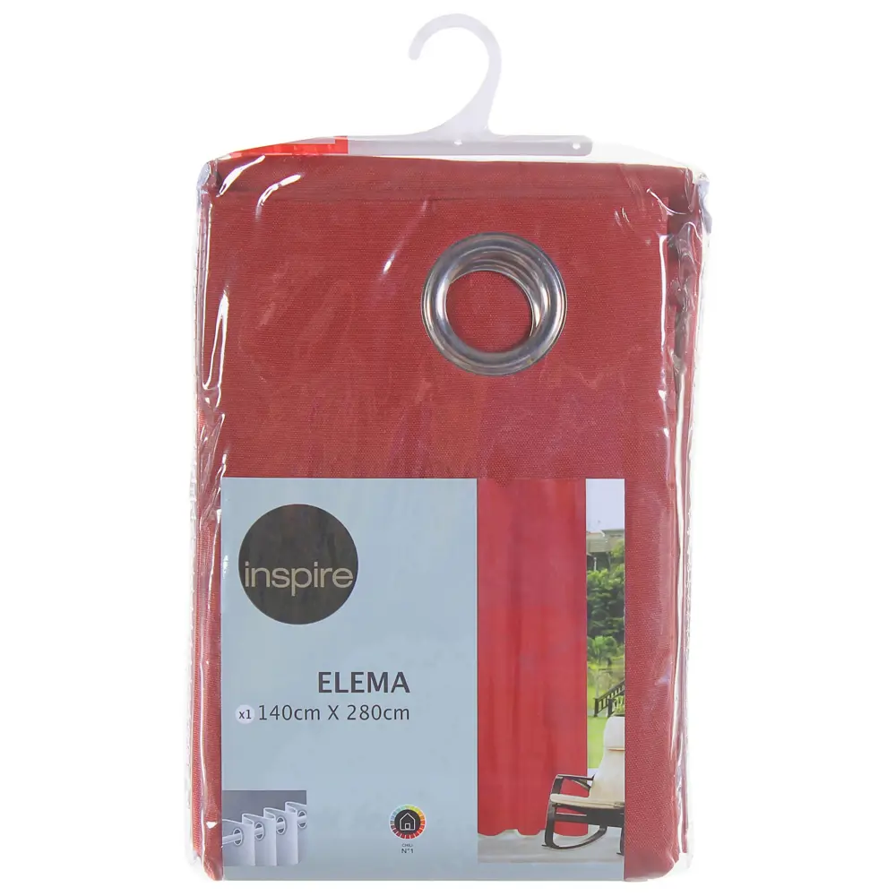 Штора на люверсах «Элема» 140х280 см цвет оранжевый INSPIRE STLM-2133609 - Вид №2