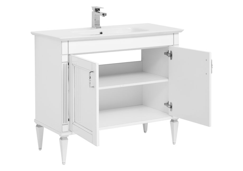 Тумба с раковиной Aquanet Селена 105 белый/серебро (2 дверцы) 0020165000196393 - Вид №1