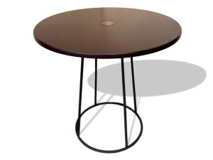 Круглый стальной стол для гостиной