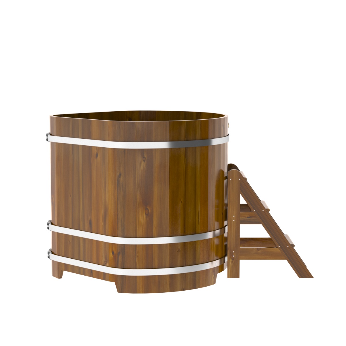 2315 Купель угловая из лиственницы Рустик 1,19х1,19х1,2 морёная Alyarus  - Вид №3