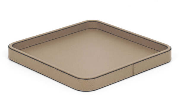 Квадратный поднос Джейн - 25x25 см / зернистая кожа_черный