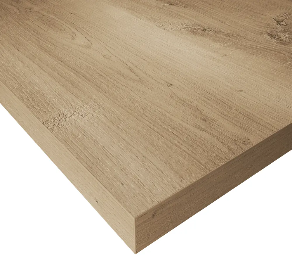 91803875 Столешница с кромкой по периметру Slotex 120x80x3.8 см ДСП покрытая декоративным листом цвет дуб горный светлый STLM-0888668
