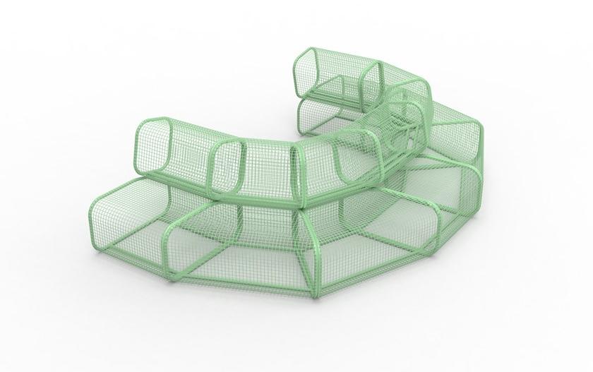 Nola Industrier Модульное модульное кресло из алюминия  U12-60  - Вид №3