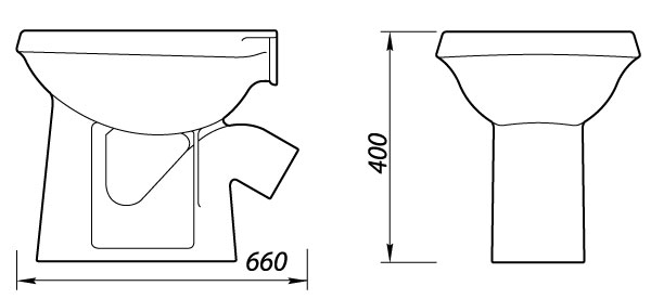 7126 Приставной унитаз напольный Белый Лобненский Стройфарфор  Россия  - Вид №1