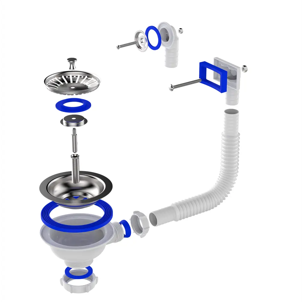 Донный клапан EQUATION для кухонной мойки с системой перелива 89209829 STLM-1380930 - Вид №1