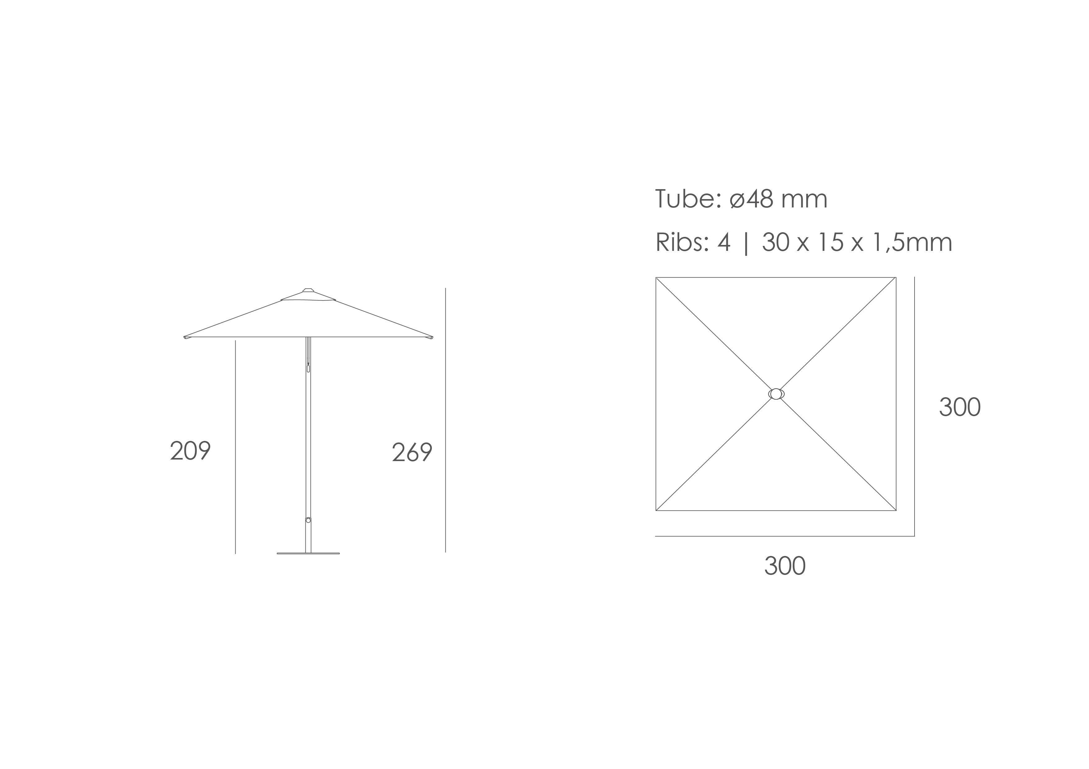 Алюминиевый и Sunbrella®квадратный зонтик Ezpeleta EOLO SUNBRELLA ARCH-00068865 - Вид №8