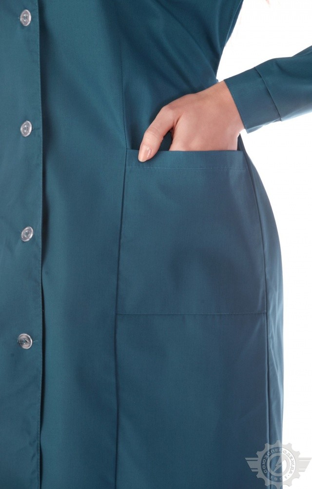 63261 Халат "Золушка" бирюза  Одежда для обслуживающего персонала  размер 48/158-164 Спецодежда  - Вид №4