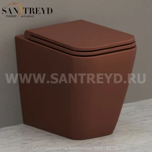 ST004MT Приставной унитаз напольный Коричневый Ceramica Globo STONE Италия