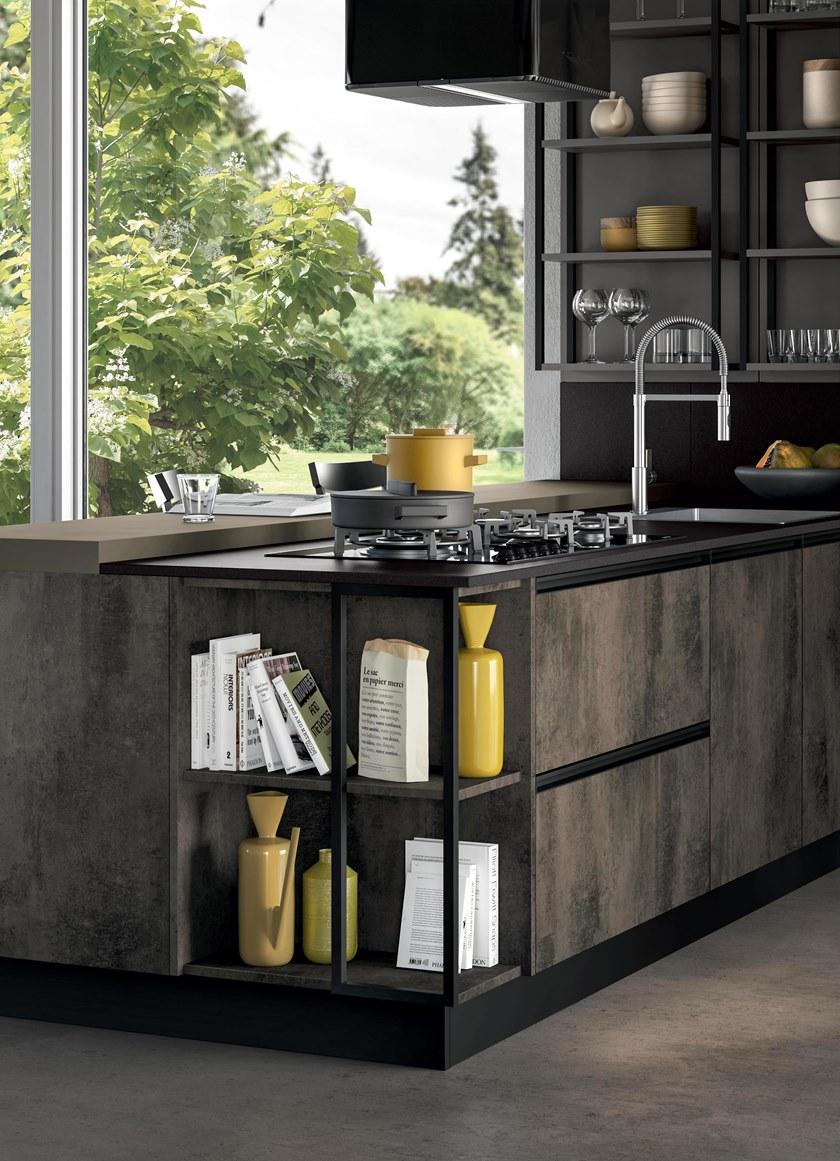 Febal Casa Кухня со встроенными ручками с полуостровом sun-id-1495985 - Вид №2