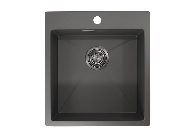 4600, ГРАФИТ МАТОВЫЙ, стальная кухонная мойка GRANULA 4600-ST345 - Вид №1