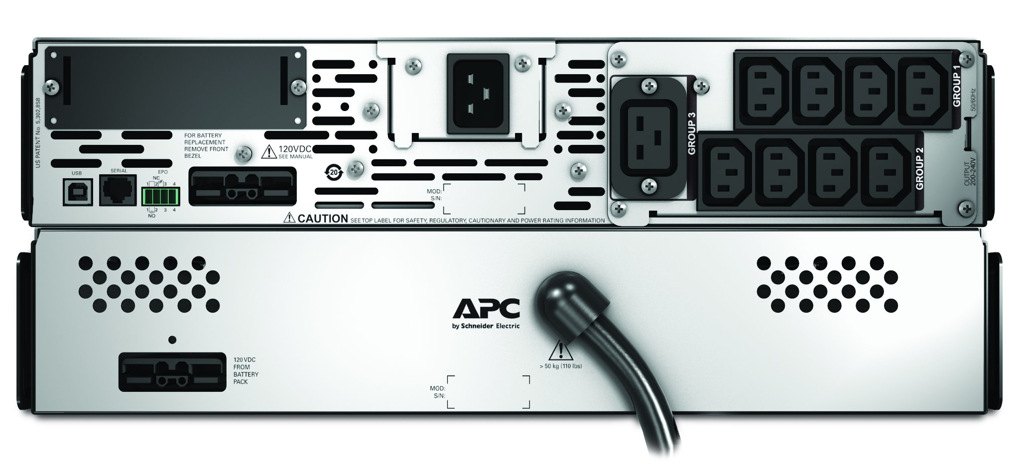 SMX3000RMHV2U Smart-ups x 2700 watts / 3000va rack/tower lcd 200-240v, interface port smartslot, usb, extended runtime model, 2 u APC Santreyd  - Вид №4