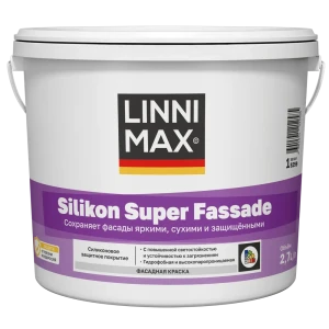 Краска фасадная Linnimax Silikon SF матовая цвет белый база A 2.7 л